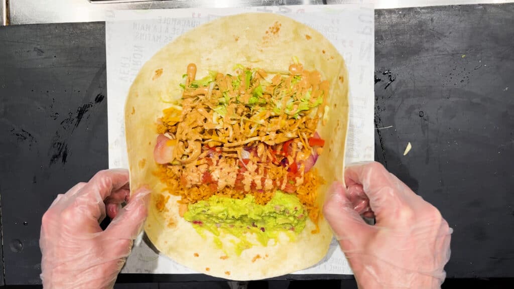 garnissage d&#039;une fajita